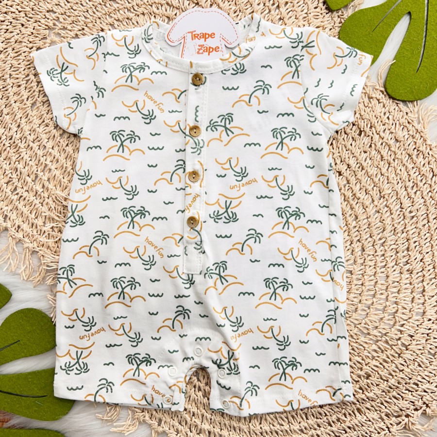 Banho de Sol Ilha - Verde e Off White